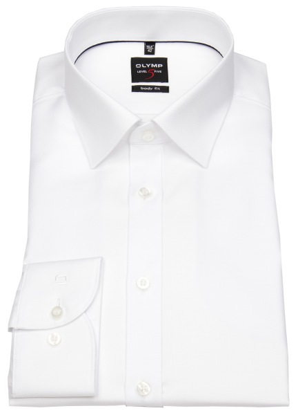OLYMP Hemd - Level 5 - Twill - besonders blickdicht - weiß - extra langer 69cm Arm - ohne OVP - 0763 69 00 