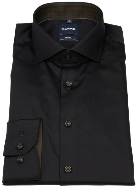 OLYMP Shirt - Level Five Body Fit - Chambray - Black
