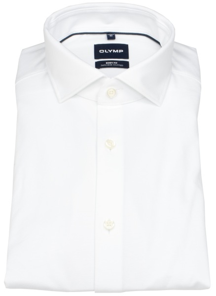 OLYMP Hemd - Level Five Body Fit - Japanese Knitted - weiß