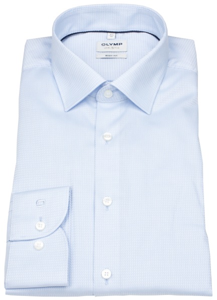 OLYMP Hemd - Level Five Body Fit - Struktur - hellblau