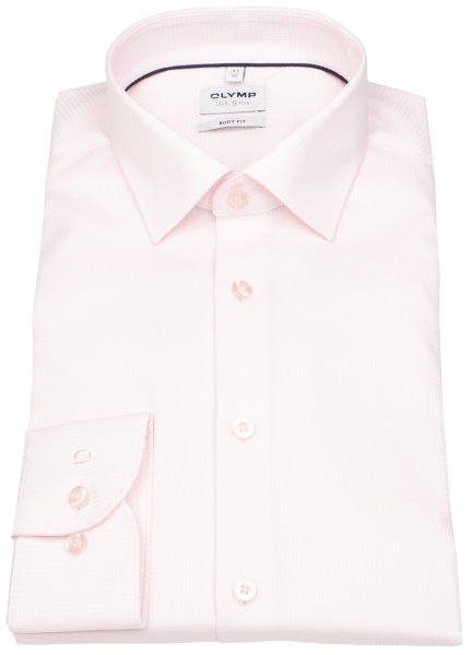 OLYMP Hemd - Level Five Body Fit - Struktur - rosé