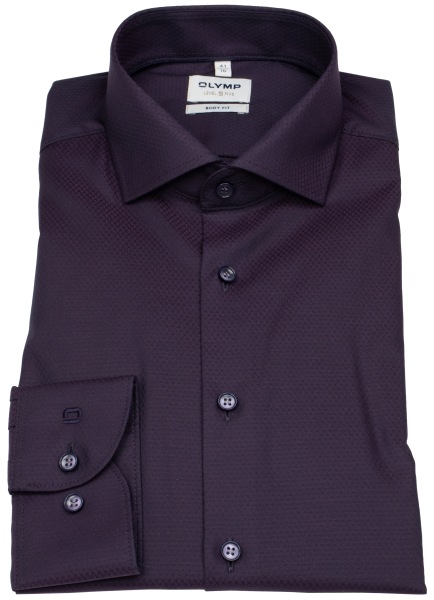 OLYMP Hemd - Level Five Body Fit - Struktur - violett - ohne OVP