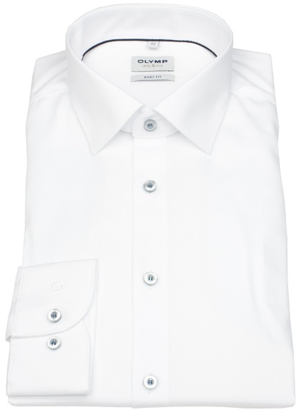 OLYMP Hemd - Level Five Body Fit - Struktur - weiß