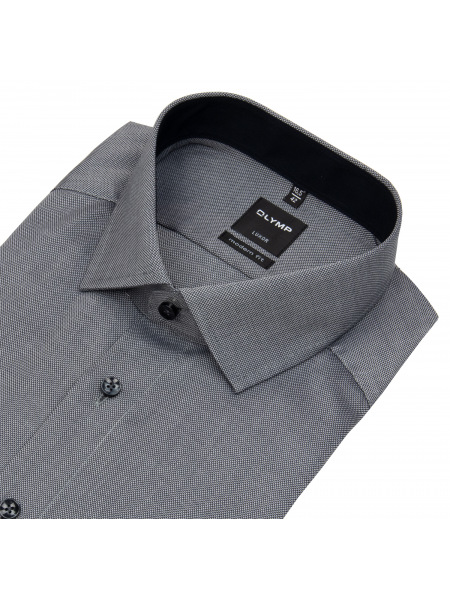 OLYMP Hemd - Luxor Modern Fit - Faux Uni - schwarz / weiß