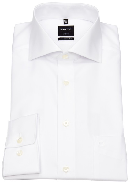 OLYMP Hemd - Luxor Modern Fit - Haifischkragen - weiß - ohne OVP