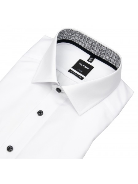 OLYMP Hemd - Luxor Modern Fit - Patch - Kontrastknöpfe - weiß - 0743 64 67 