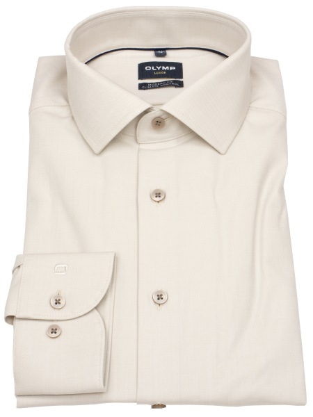 OLYMP Hemd - Modern Fit - 24/7 Climate Control - Kentkragen - beige