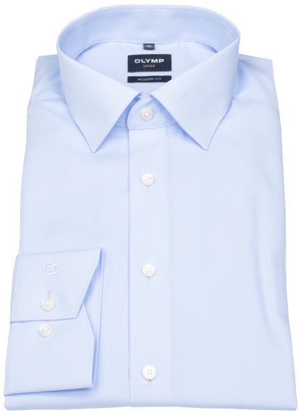 OLYMP Hemd - Modern Fit - Kentkragen - ohne Brusttasche - hellblau
