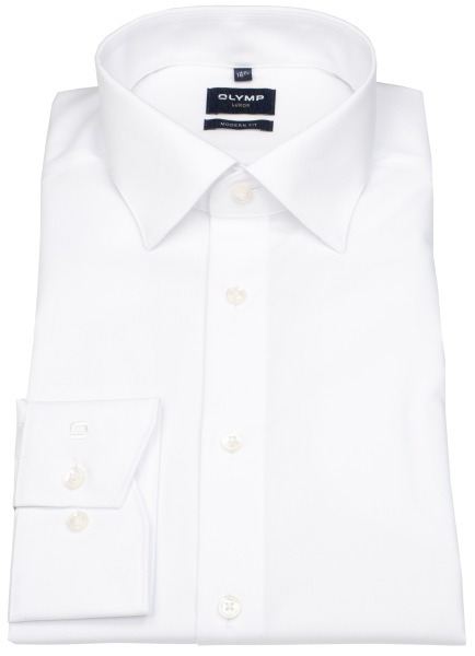 OLYMP Hemd - Modern Fit - Kentkragen - ohne Brusttasche - weiß