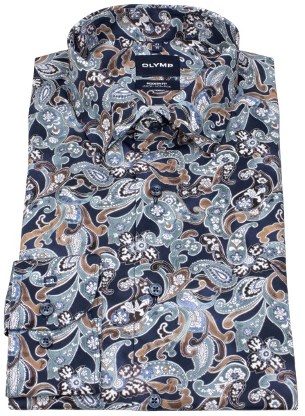 OLYMP Chemise - Modern Fit - col Kent - imprimé - multicolore