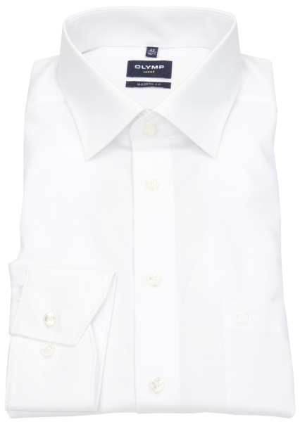 OLYMP Hemd - Modern Fit - Kentkragen - weiß - extra langer 69cm Arm