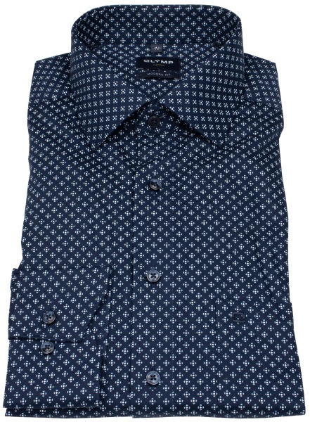 OLYMP Hemd - Modern Fit - New Kent - Print - dunkelblau / hellblau - 1264 84 18 