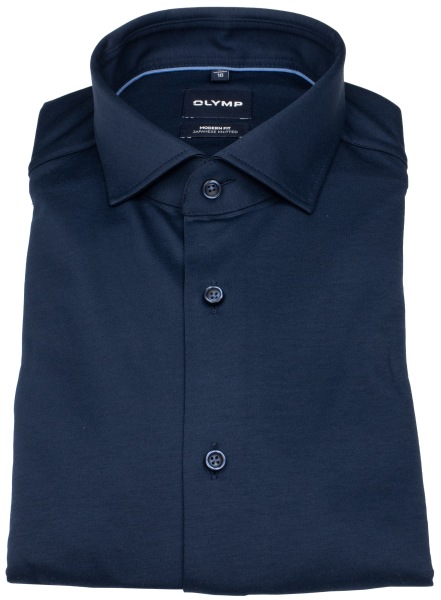 OLYMP Hemd - Modern Fit - Royal Kent - Japanese Knitted - dunkelblau