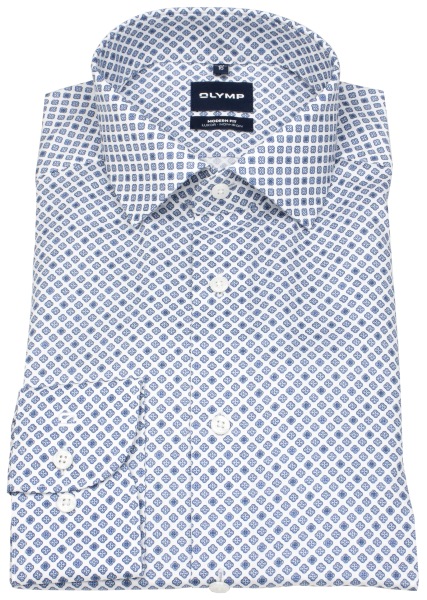 OLYMP Hemd - Modern Fit - Struktur - Print - mehrfarbig