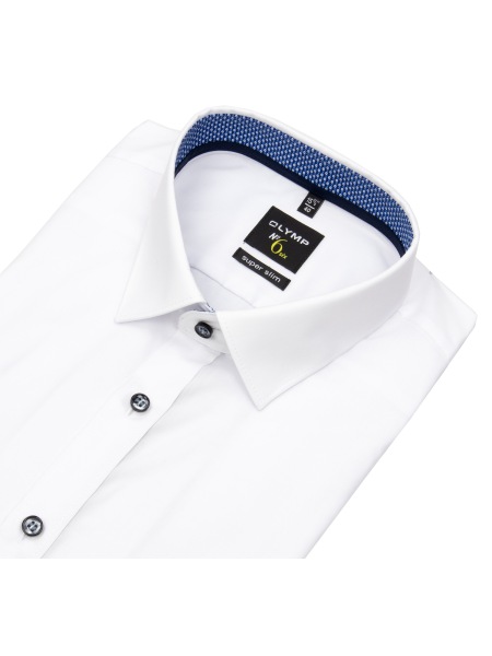 OLYMP Hemd - No. Six Super Slim - Kontrastknöpfe - weiß - extra langer 69cm Arm - 0774 69 18 