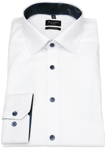 OLYMP Hemd - No. Six Super Slim - New York Kent - Struktur - weiß - 2582 84 00 