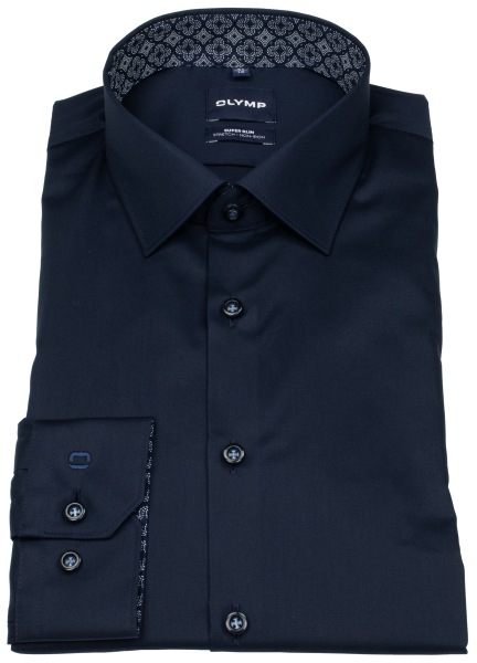 OLYMP Hemd - No. Six Super Slim - Patch - dunkelblau