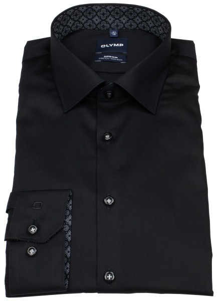 OLYMP Chemise - No. Six Super Slim - Patch - noir