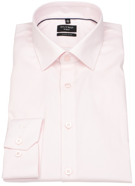 OLYMP Hemd - No. Six Super Slim - Struktur - rosé