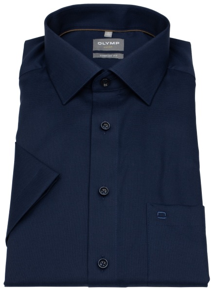 OLYMP Kurzarmhemd - Comfort Fit - Kentkragen - AirCon - dunkelblau