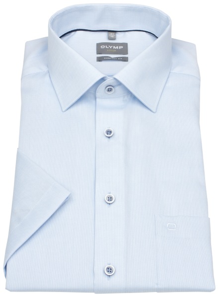 OLYMP Kurzarmhemd - Comfort Fit - Kentkragen - AirCon - hellblau