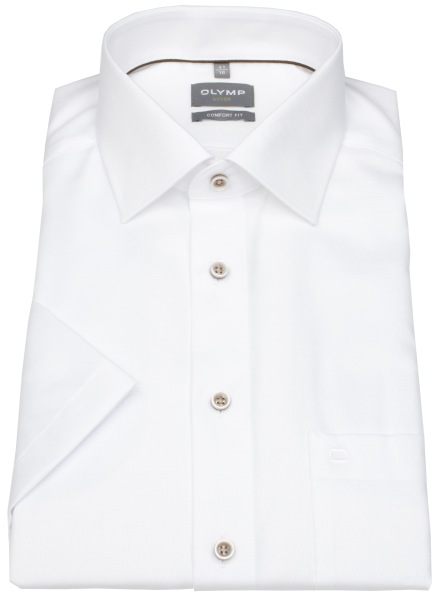 OLYMP Kurzarmhemd - Comfort Fit - Kentkragen - AirCon - weiß