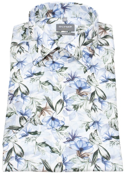 OLYMP Kurzarmhemd - Comfort Fit - New Kent - floraler Print - mehrfarbig
