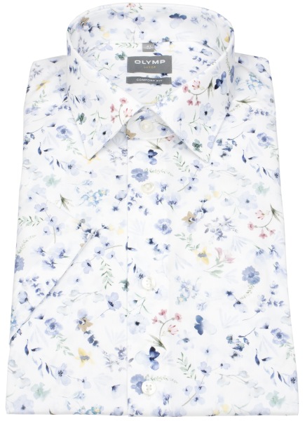 OLYMP Kurzarmhemd - Comfort Fit - New Kent - floraler Print - mehrfarbig - ohne OVP - 1056 72 00 