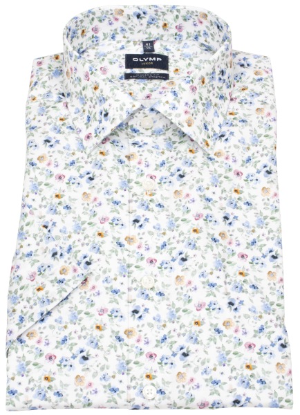 OLYMP Kurzarmhemd - Modern Fit - New Kent - floraler Print - mehrfarbig