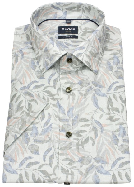 OLYMP Kurzarmhemd - Modern Fit - New Kent - floraler Print - mehrfarbig