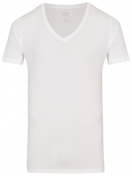 OLYMP Level Five Body Fit - T-Shirt - V-Ausschnitt - weiß