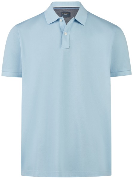 OLYMP Poloshirt - Regular Fit - Piqué - hellblau