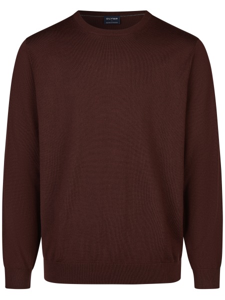 OLYMP Pullover - Merinowolle - Rundhals - rot