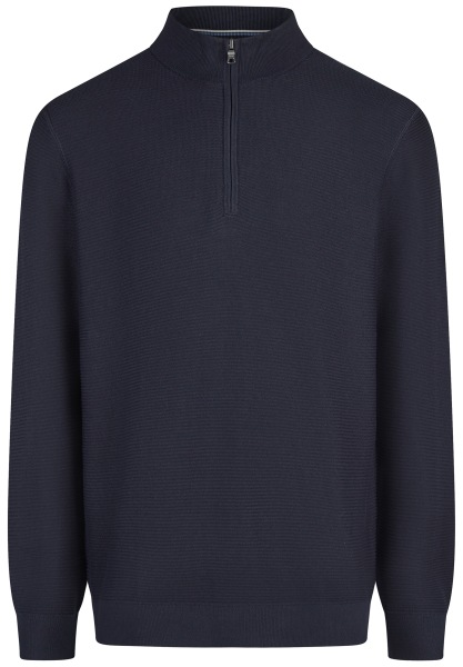 OLYMP Pullover - Troyer mit Reissverschluss - Struktur - dunkelblau - 5304 65 18 