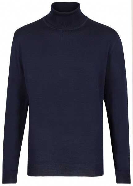 OLYMP Rollkragenpullover - Regular Fit - Merinowolle - dunkelblau - 0150 12 18 