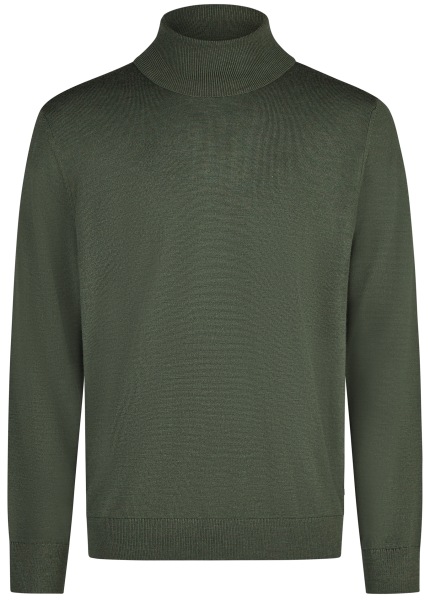 OLYMP Rollkragenpullover - Regular Fit - Merinowolle - dunkelgrün - 0150 12 47 