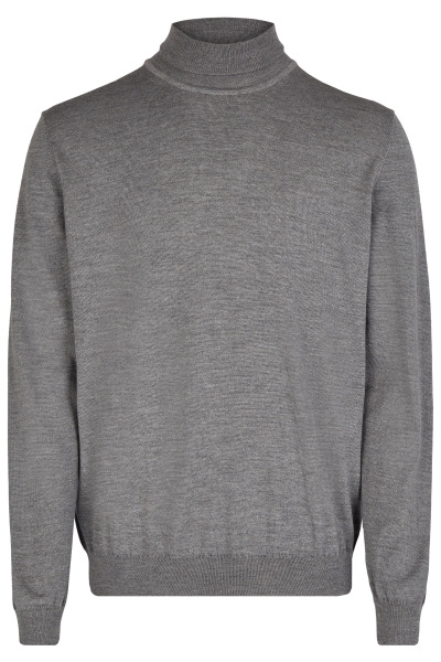 OLYMP Rollkragenpullover - Regular Fit - Merinowolle - grau