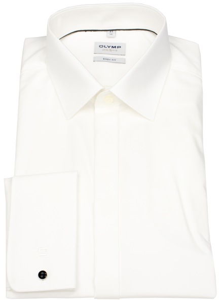 OLYMP Smokinghemd - Level Five Body Fit - Umschlagmanschette - hellbeige