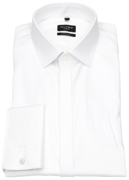 OLYMP Gala Shirt - No. Six Super Slim - Double Cuff - Opaque - White - w/o OP