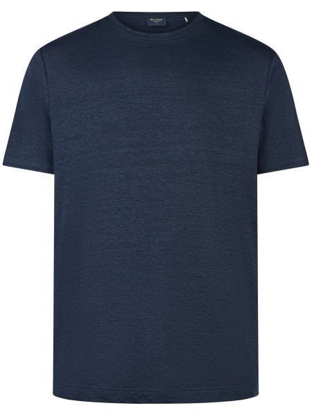OLYMP T-Shirt - Regular Fit - Rundhals-Ausschnitt - Leinen - dunkelblau - ohne OVP