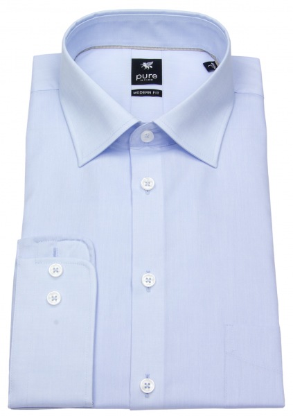 Pure Hemd - Modern Fit - Kentkragen - hellblau