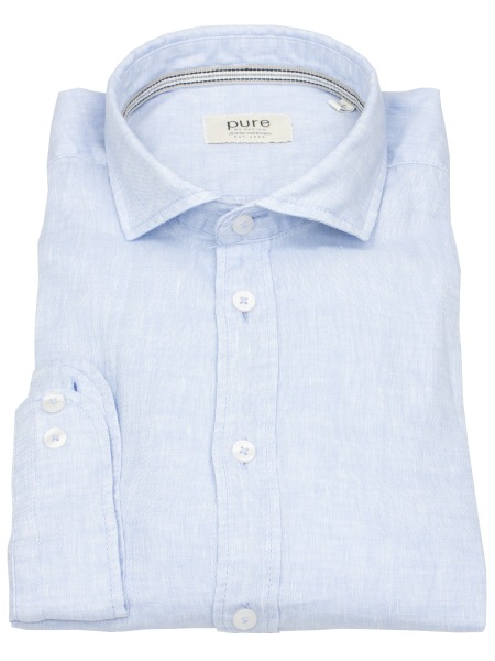 Pure Hemd - Slim Fit Casual - Kentkragen - Leinen - hellblau