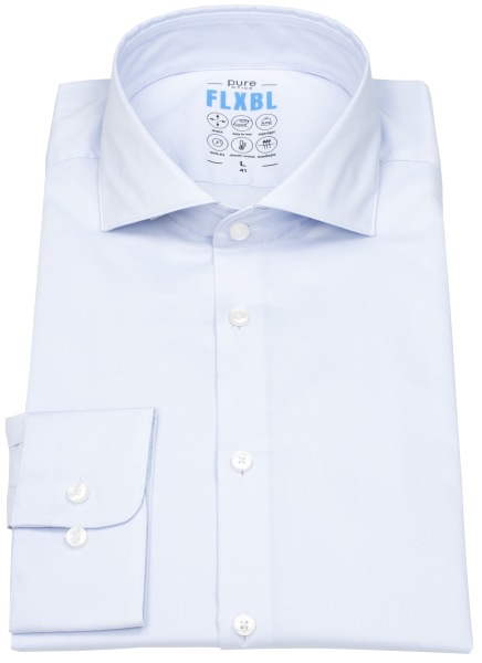 Pure Hemd - Slim Fit - FLXBL Shirt - Haifischkragen - hellblau - 4059-21709 100 