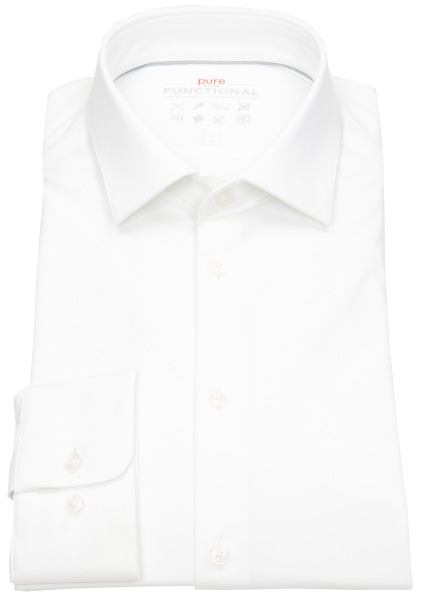 Pure Hemd - Slim Fit - Functional Shirt - Kentkragen - weiß