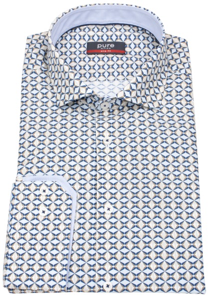Pure Hemd - Slim Fit - Haifischkragen - blau / hellblau - E11012-21704 173 