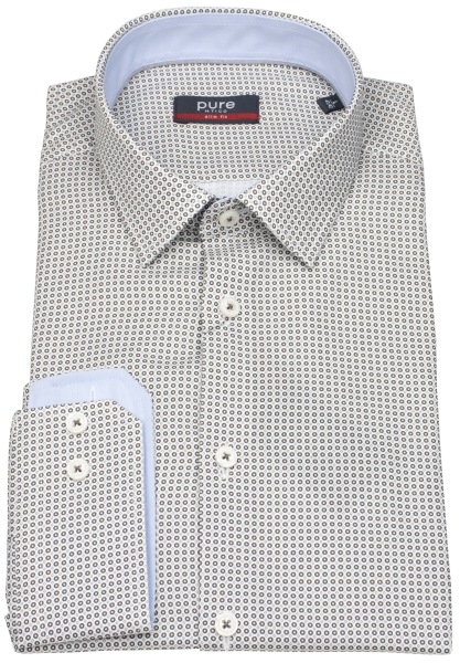 Pure Hemd - Slim Fit - Kentkragen - anthrazit / weiß