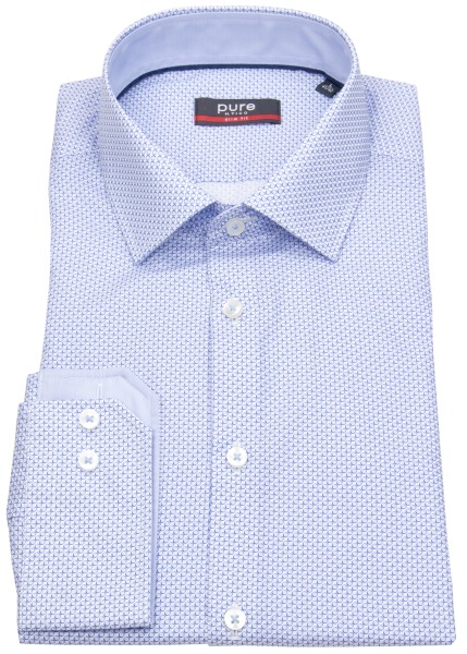 Pure Hemd - Slim Fit - Kentkragen - hellblau / blau
