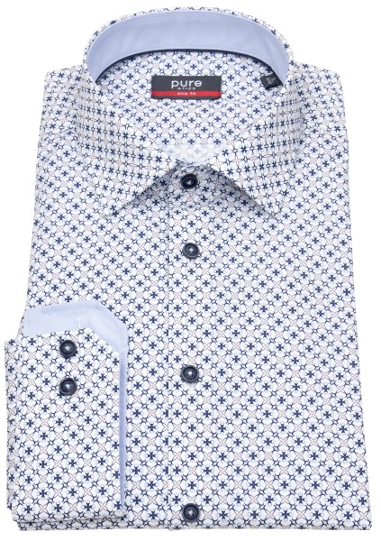 Pure Hemd - Slim Fit - Kentkragen - Kontrastknöpfe - hellblau / blau - ohne OVP - E11005-21105 173 