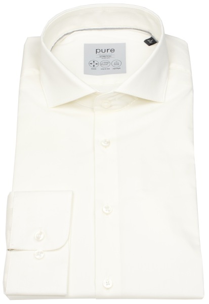 Pure Shirt - Slim Fit Stretch - Cutaway Collar - Light Beige