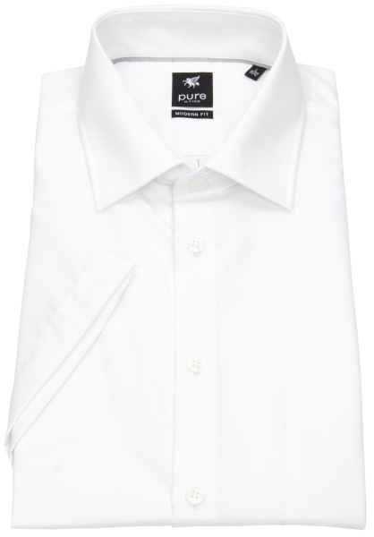 Pure Kurzarmhemd - Modern Fit - Kentkragen - weiß - ohne OVP